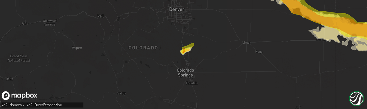 Hail map in Monument, CO on May 26, 2017