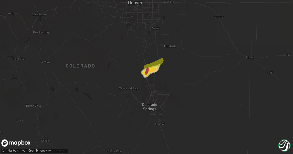 Hail map in Monument, CO on May 26, 2017