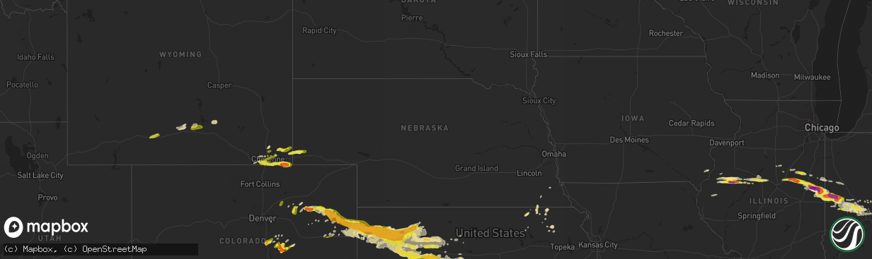 Hail map in Nebraska on May 26, 2017