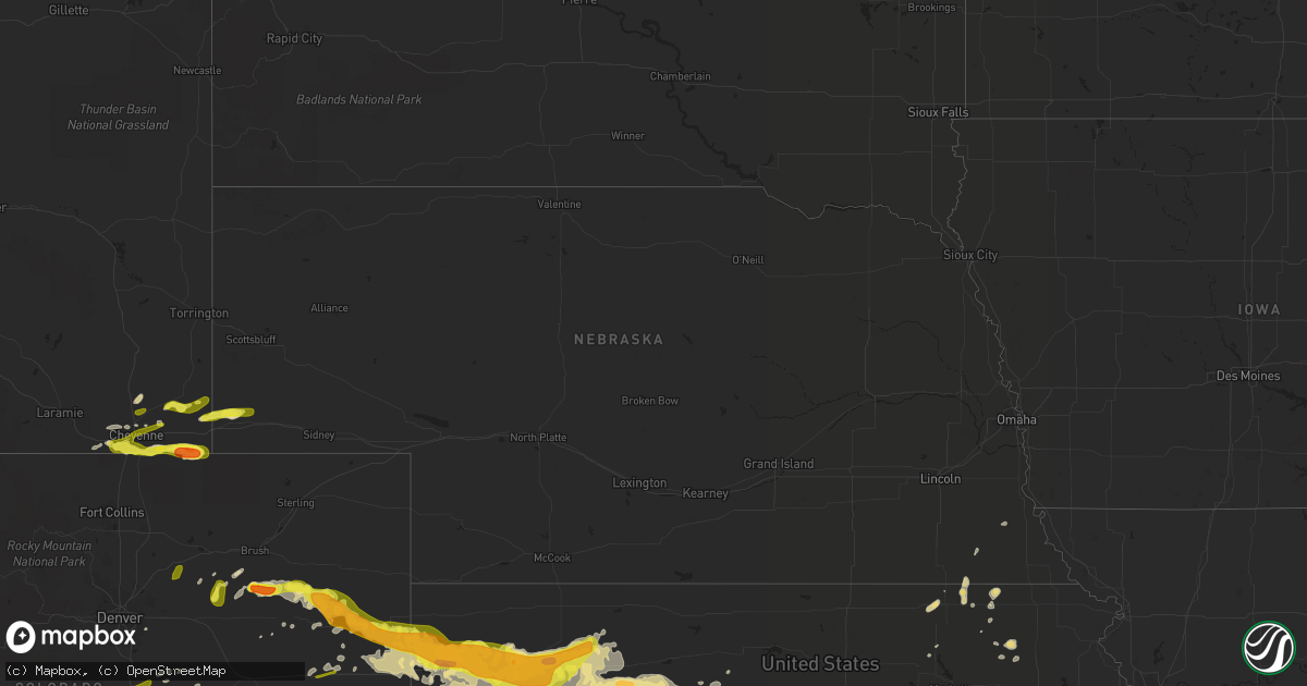 Hail map in Nebraska on May 26, 2017