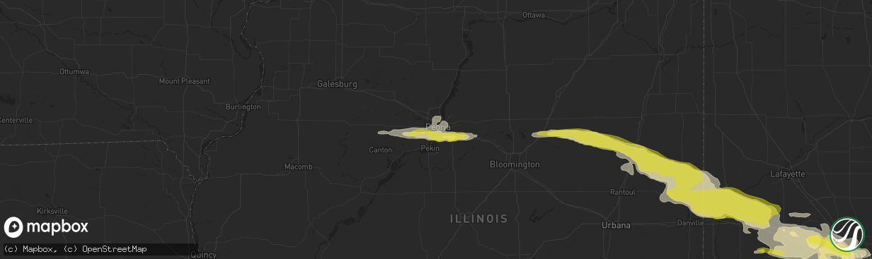 Hail map in Peoria, IL on May 26, 2017