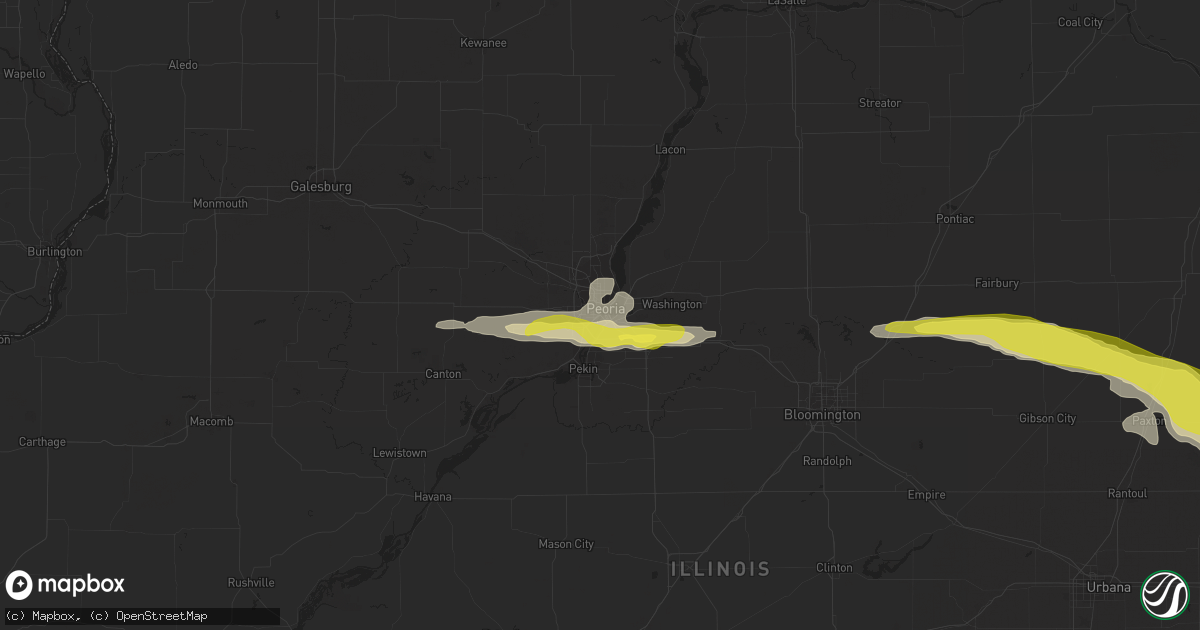 Hail map in Peoria, IL on May 26, 2017