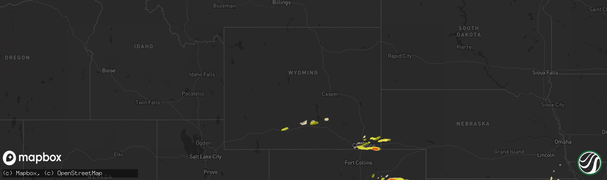 Hail map in Wyoming on May 26, 2017