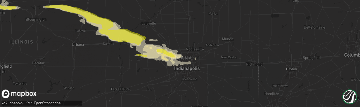 Hail map in Zionsville, IN on May 26, 2017