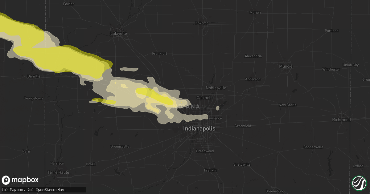 Hail map in Zionsville, IN on May 26, 2017