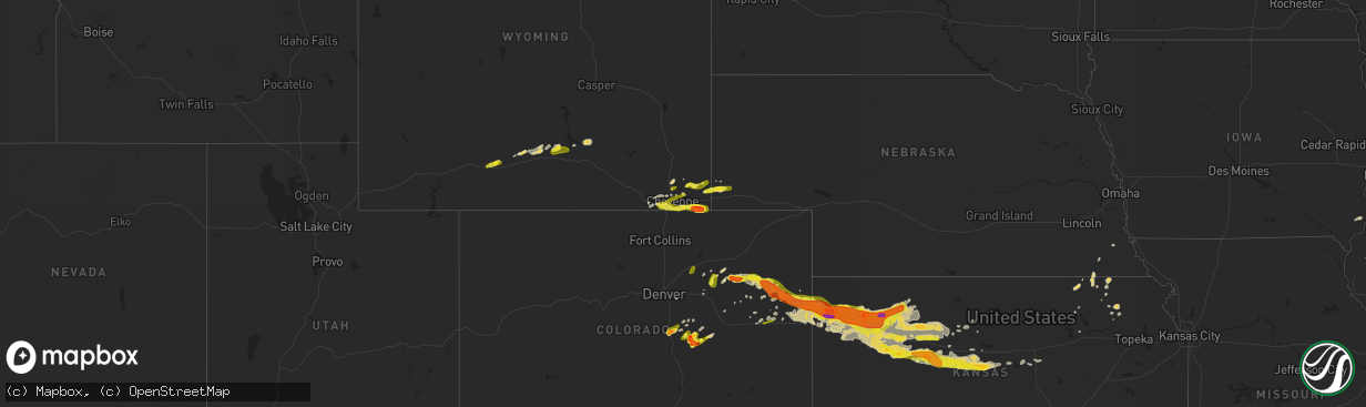 Hail map on May 26, 2017