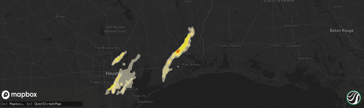 Hail map in Beaumont, TX on May 26, 2018