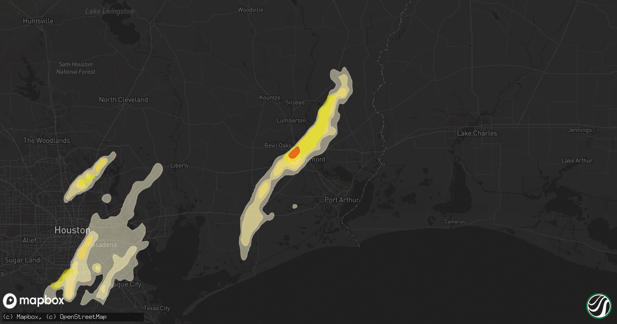 Hail map in Beaumont, TX on May 26, 2018