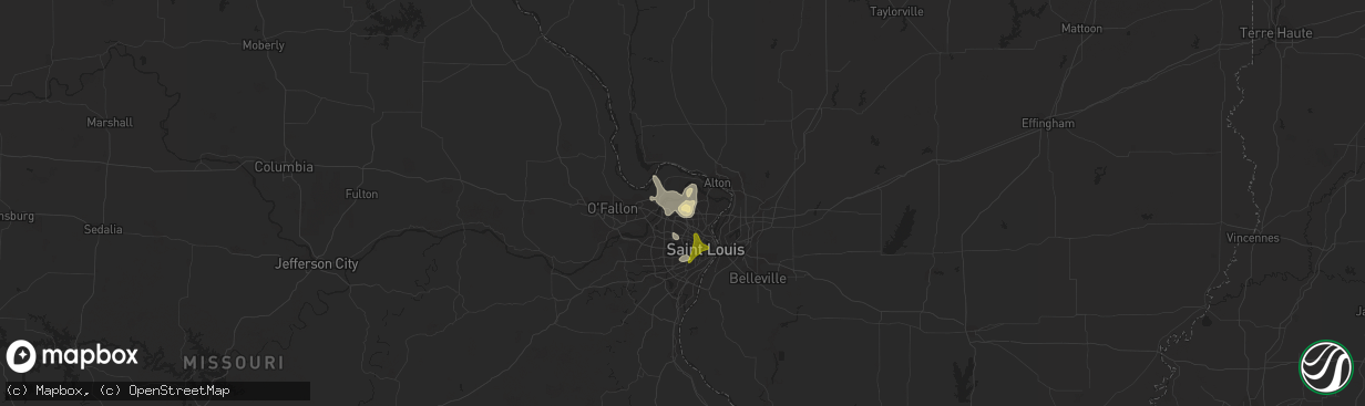 Hail map in Florissant, MO on May 26, 2018