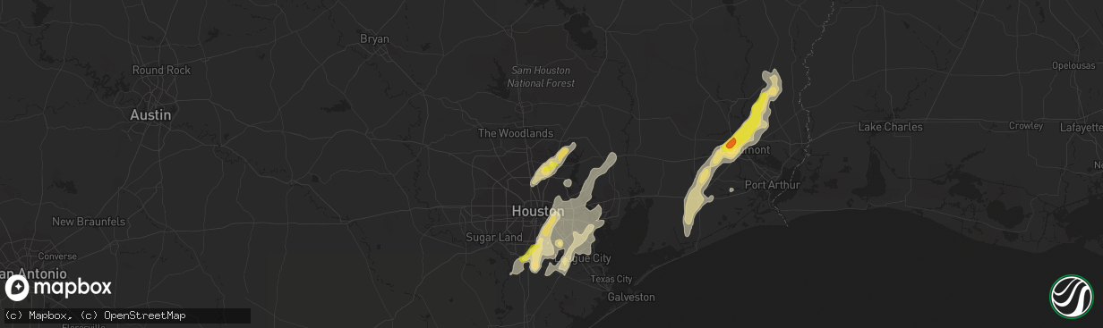 Hail map in Humble, TX on May 26, 2018