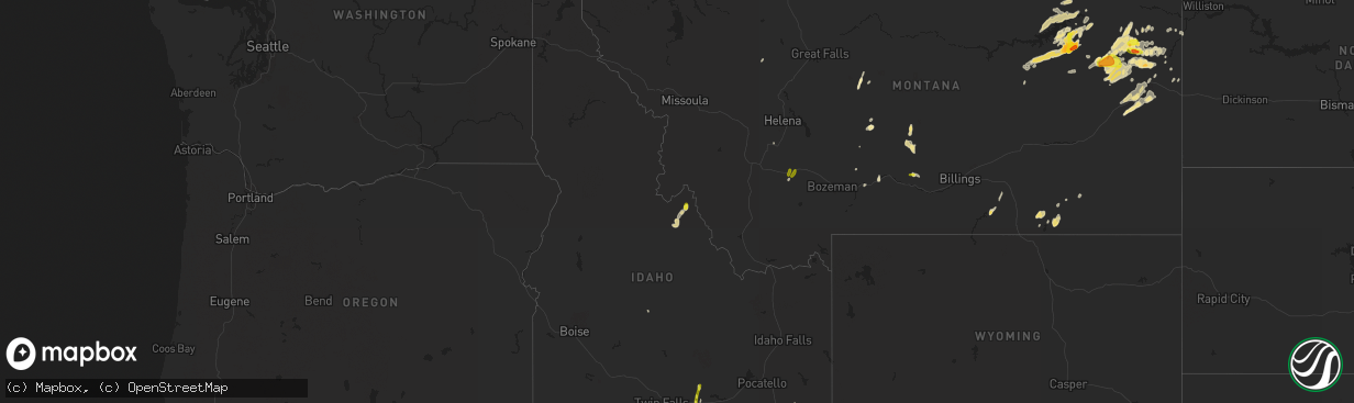 Hail map in Idaho on May 26, 2018