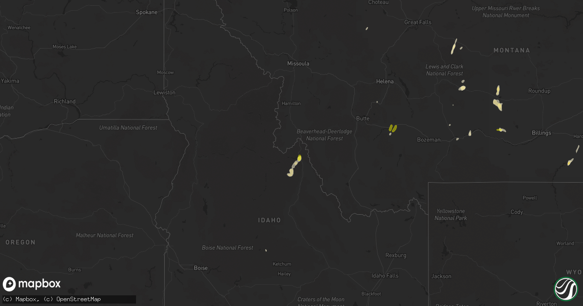 Hail map in Idaho on May 26, 2018
