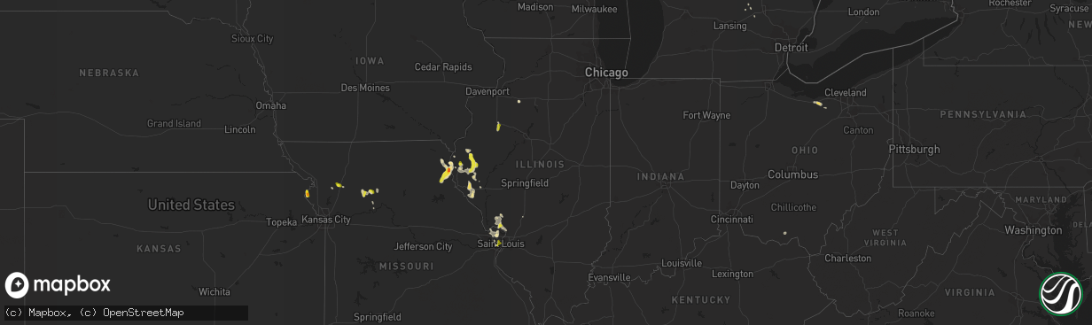 Hail map in Illinois on May 26, 2018