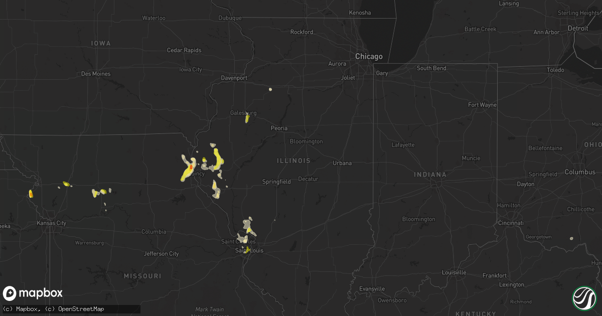 Hail map in Illinois on May 26, 2018