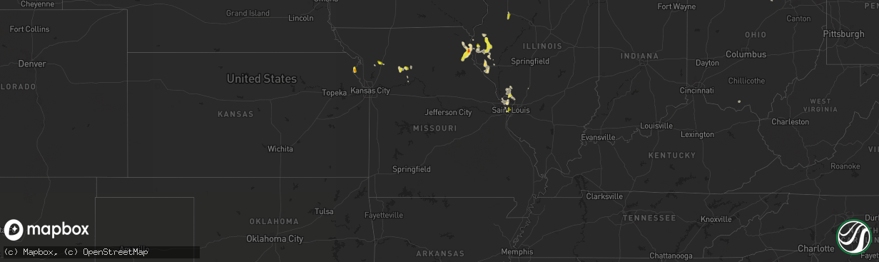 Hail map in Missouri on May 26, 2018