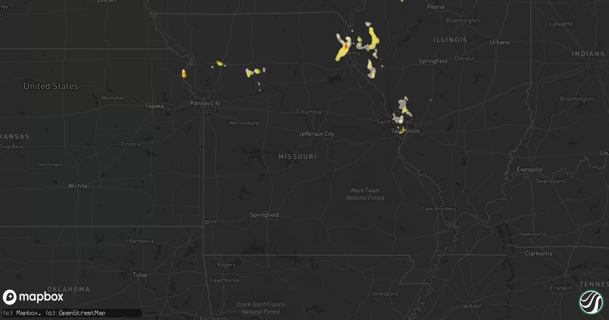 Hail map in Missouri on May 26, 2018