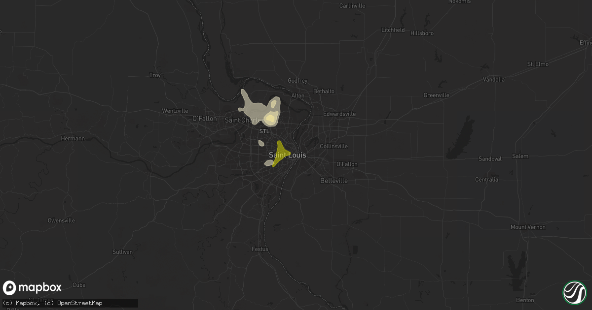 Hail map in Saint Louis, MO on May 26, 2018