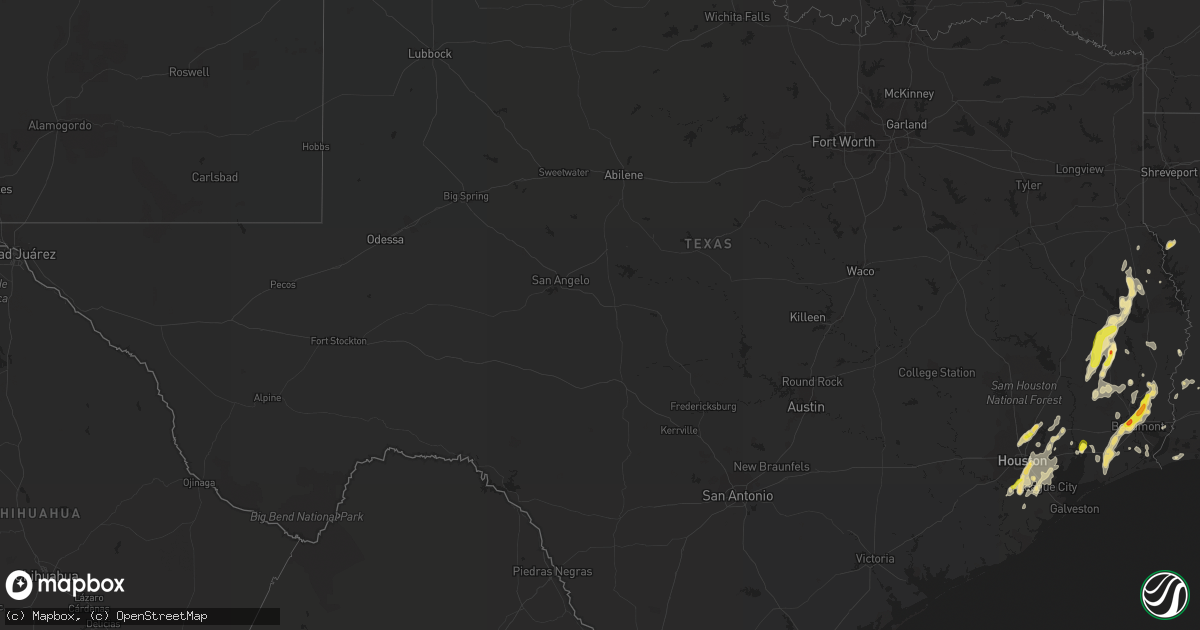Hail map in Texas on May 26, 2018