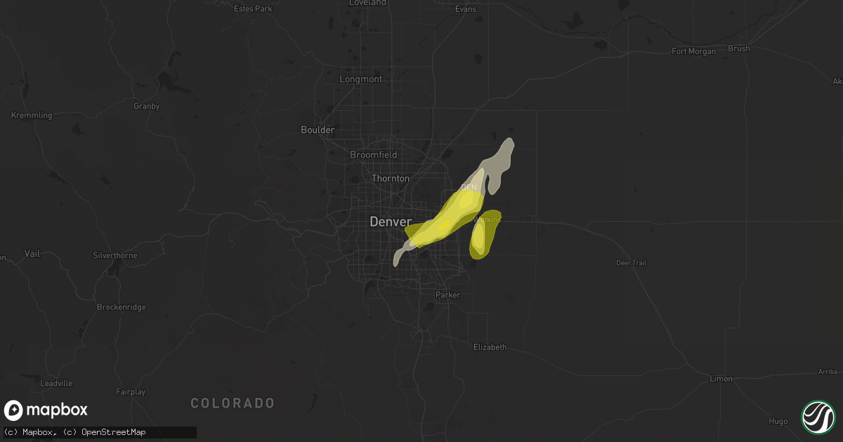 Hail map in Aurora, CO on May 26, 2019