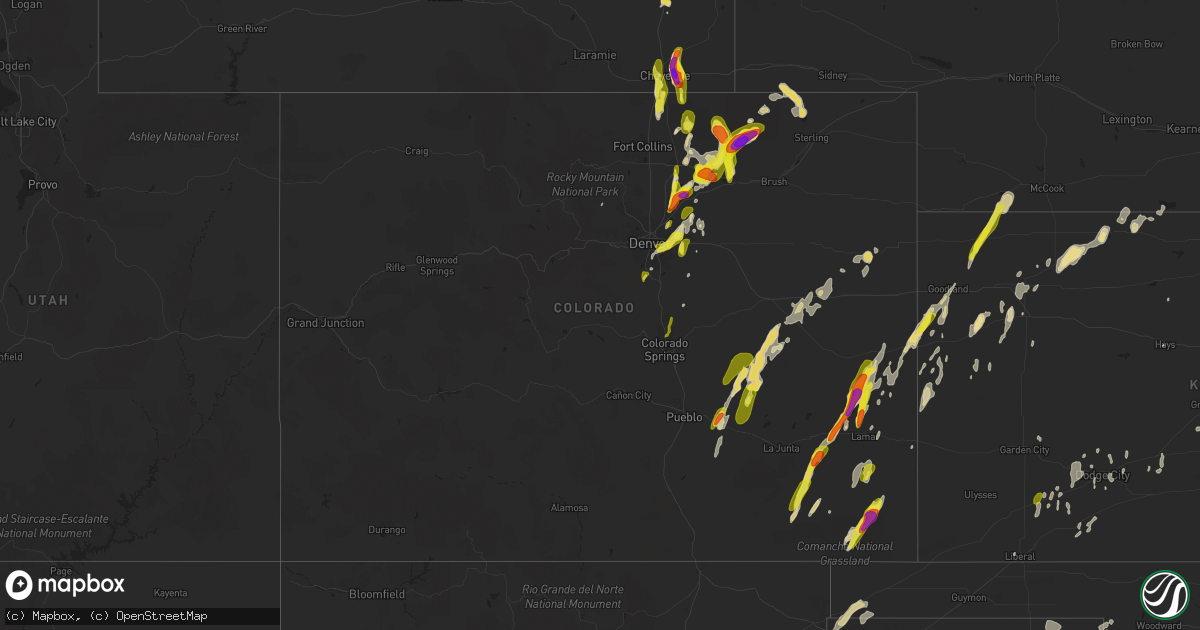 Hail map in Colorado on May 26, 2019