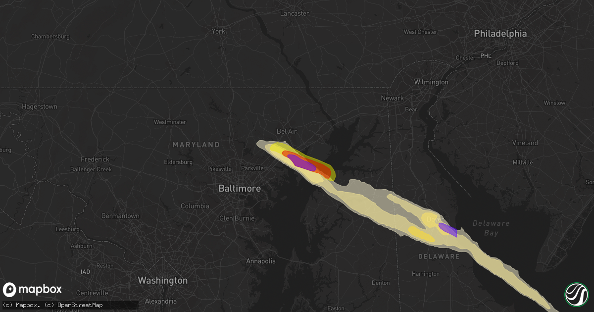 Hail map in Edgewood, MD on May 26, 2019