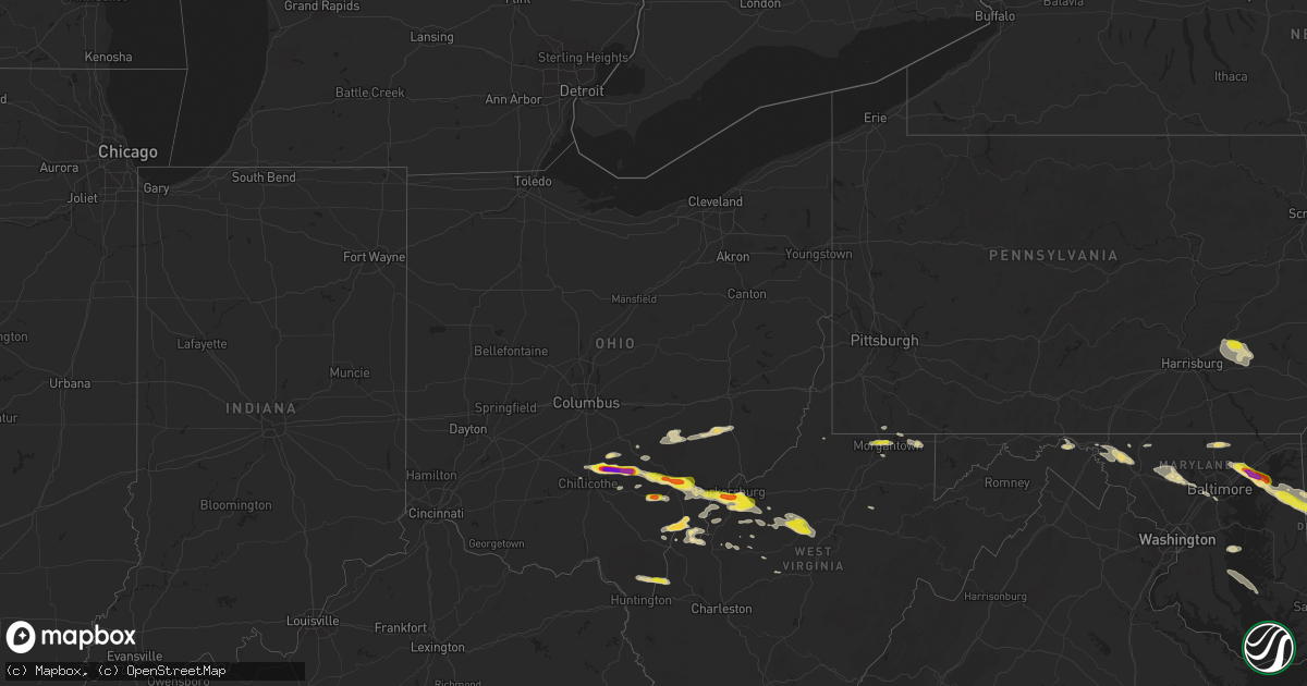 Hail map in Ohio on May 26, 2019