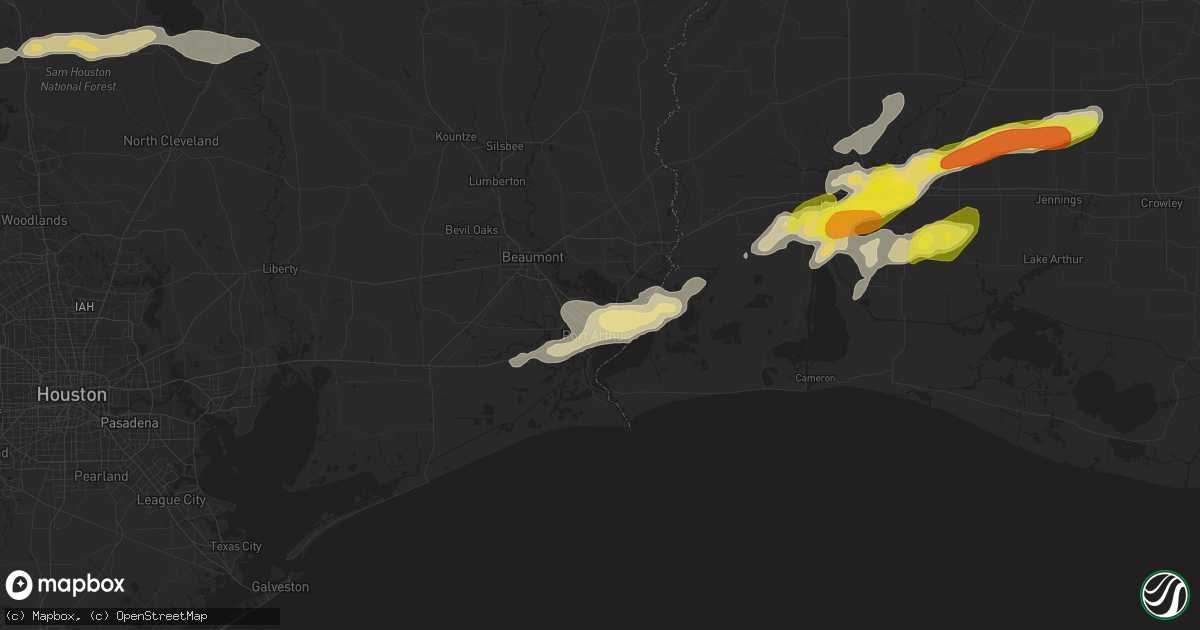 Hail map in Groves, TX on May 26, 2020