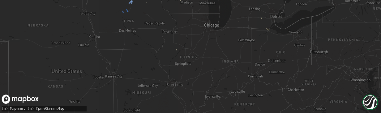 Hail map in Illinois on May 26, 2020