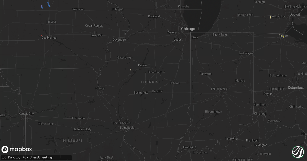 Hail map in Illinois on May 26, 2020