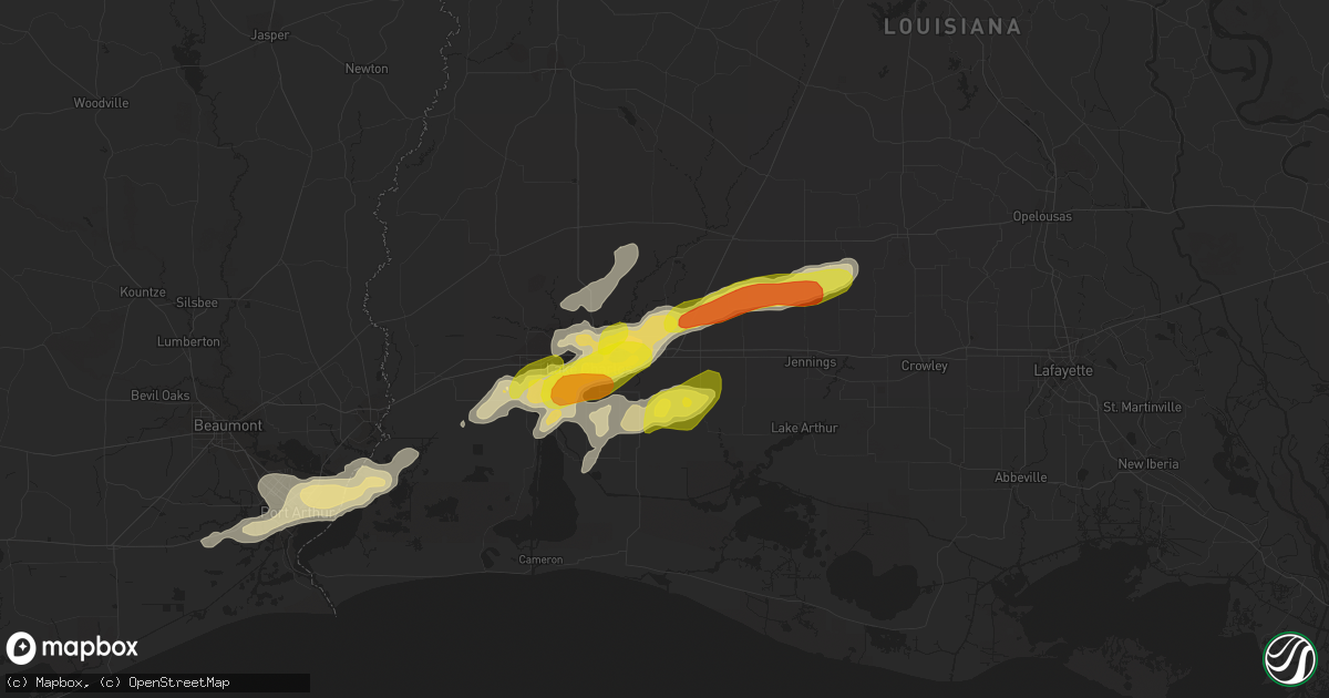 Hail map in Iowa, LA on May 26, 2020