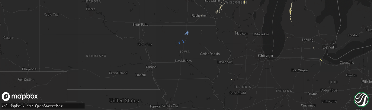 Hail map in Iowa on May 26, 2020