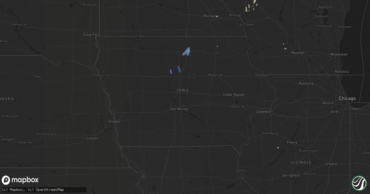 Hail map in Iowa on May 26, 2020
