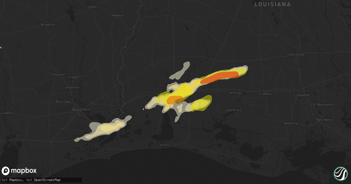 Hail map in Lake Charles, LA on May 26, 2020