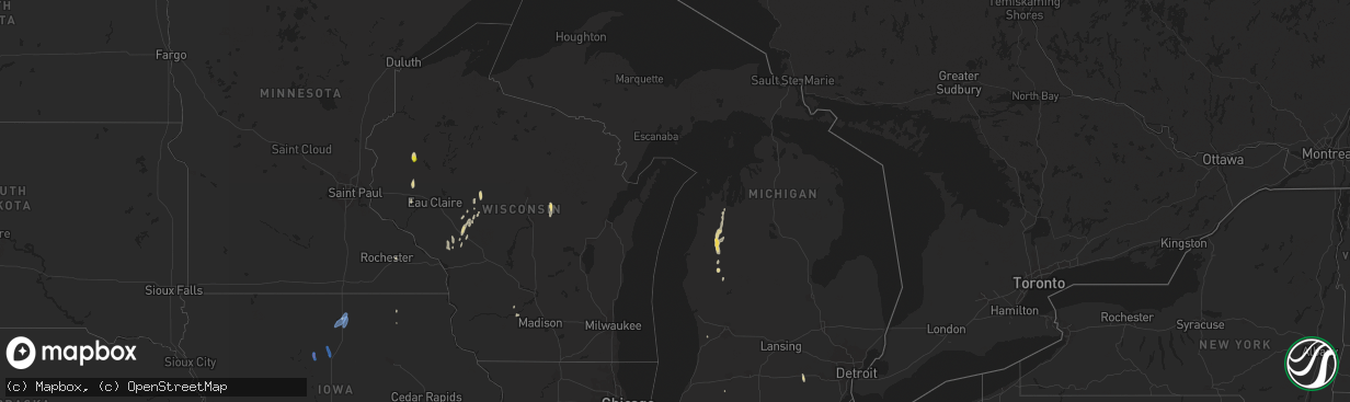 Hail map in Michigan on May 26, 2020