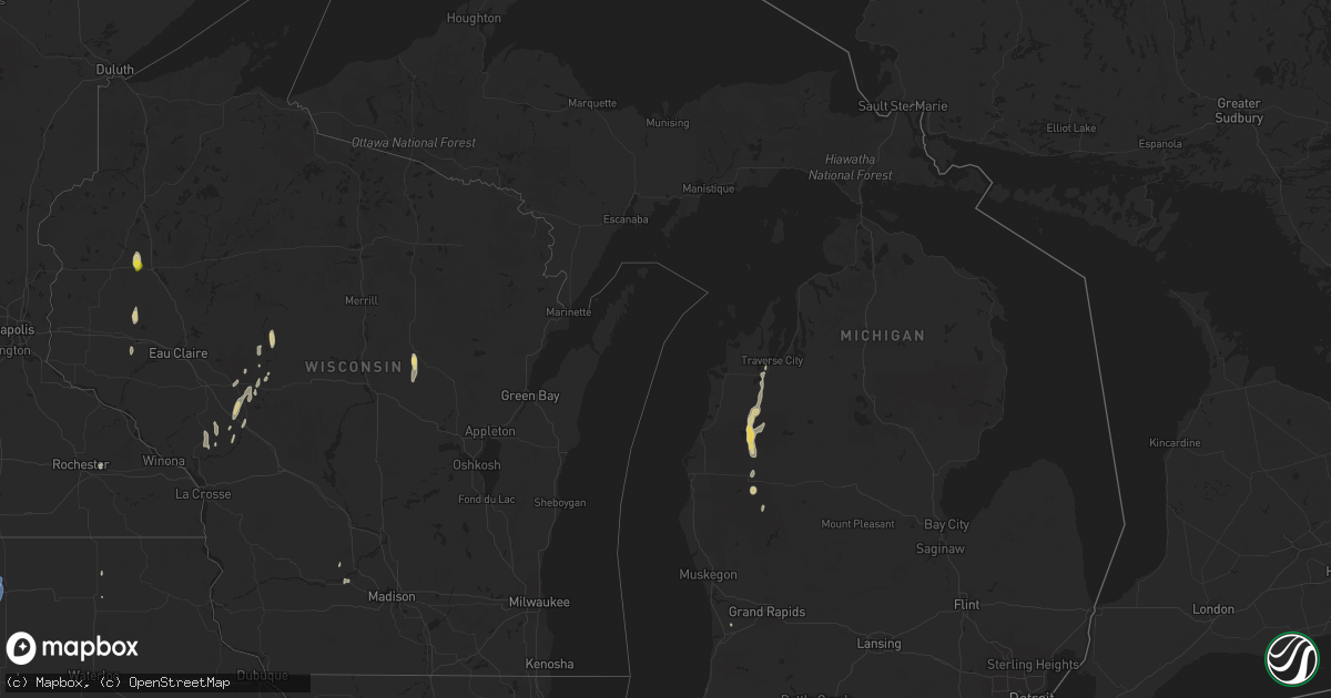 Hail map in Michigan on May 26, 2020