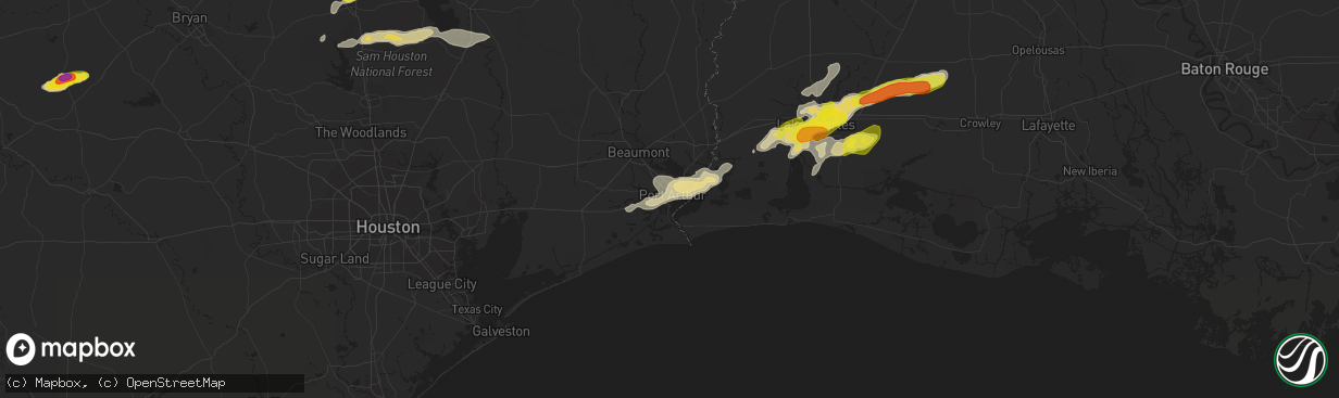 Hail map in Port Arthur, TX on May 26, 2020