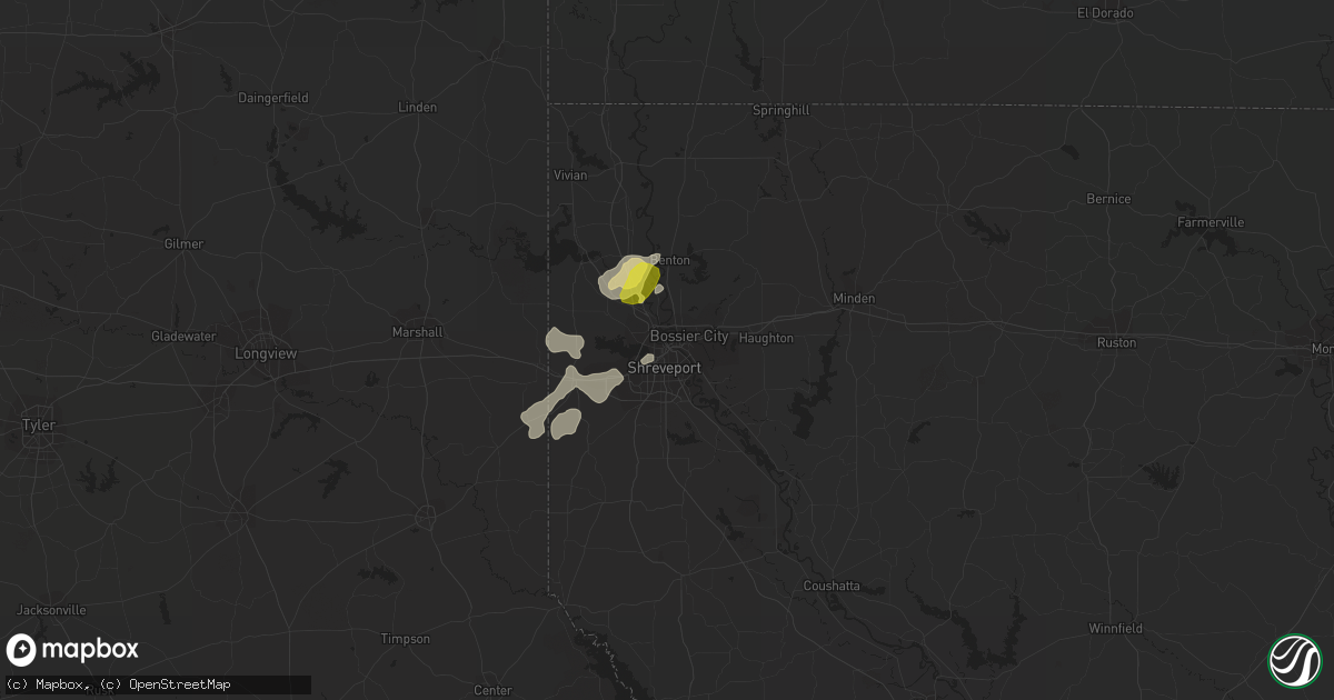 Hail map in Shreveport, LA on May 26, 2020