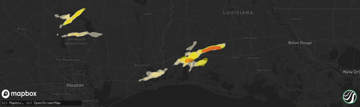 Hail map in Sulphur, LA on May 26, 2020