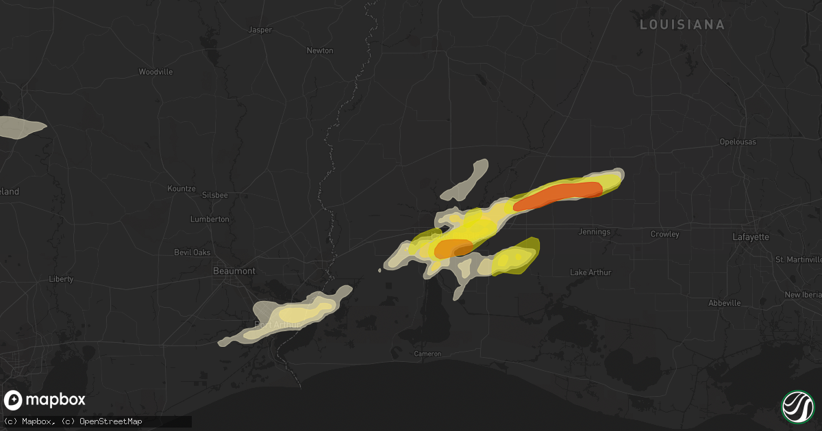Hail map in Sulphur, LA on May 26, 2020