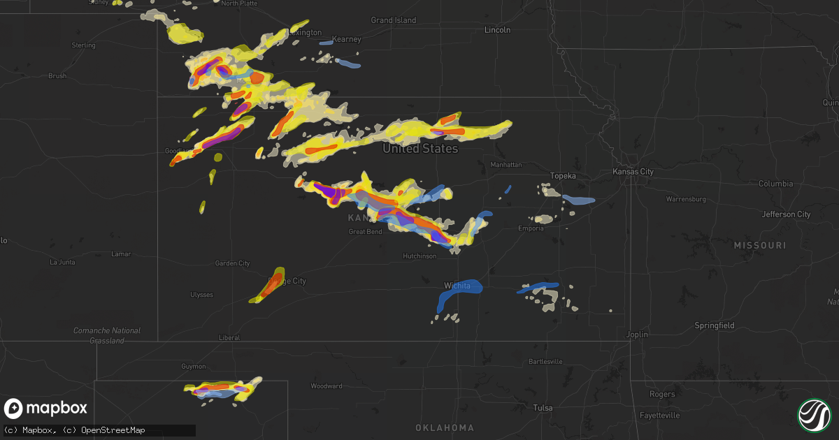 Hail map in Kansas on May 26, 2021