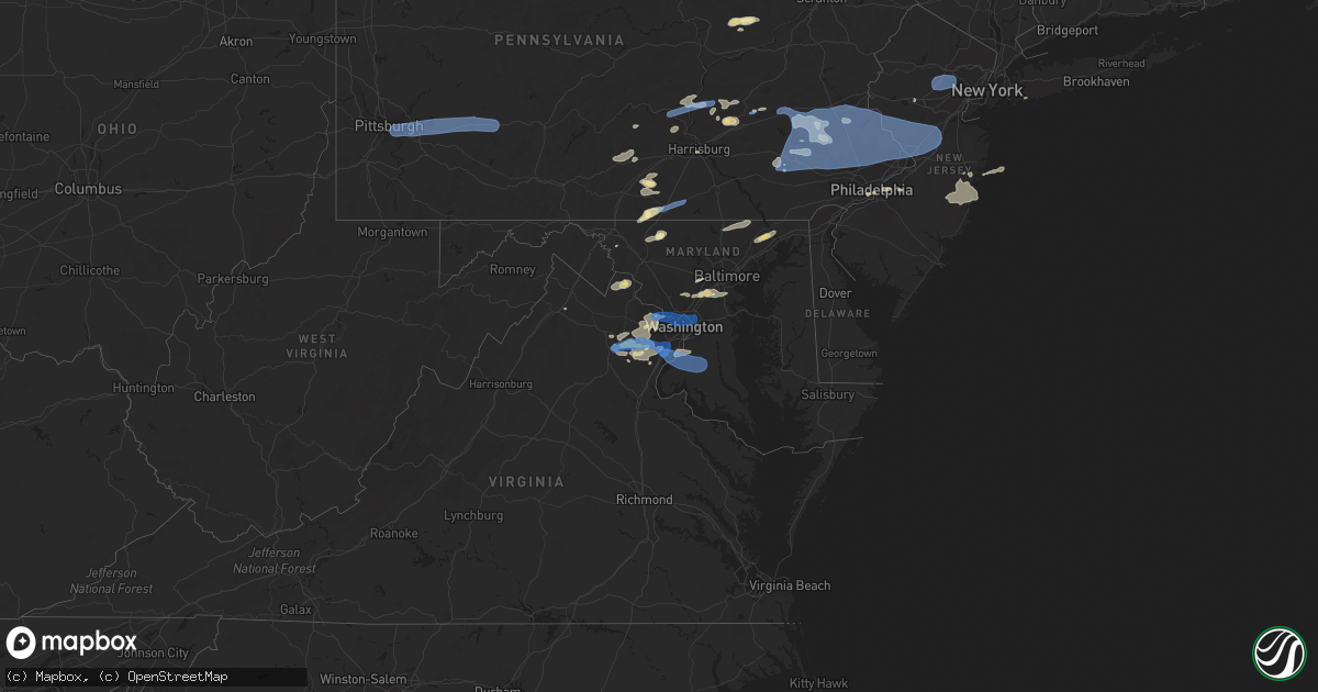 Hail map in Maryland on May 26, 2021