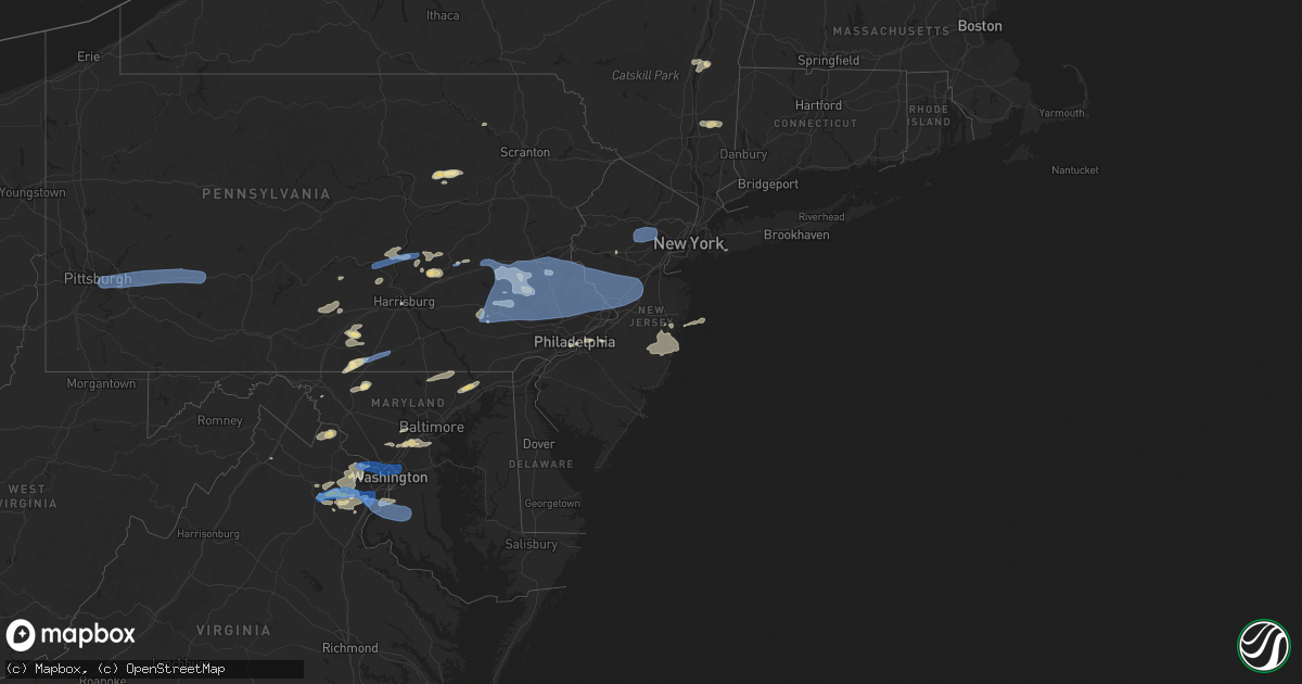 Hail map in New Jersey on May 26, 2021