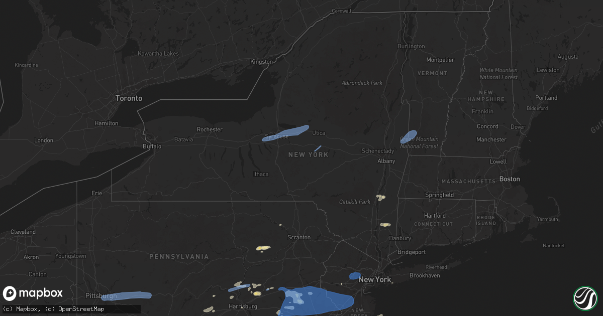 Hail map in New York on May 26, 2021