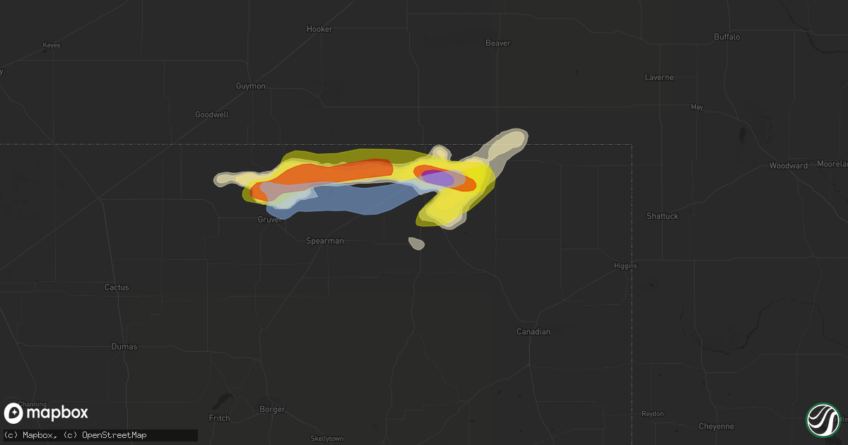 Hail map in Perryton, TX on May 26, 2021