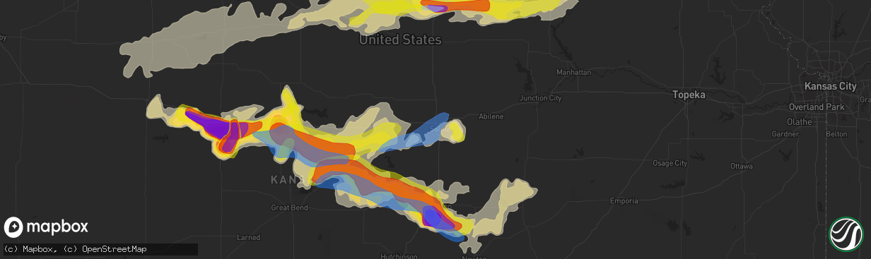 Hail map in Salina, KS on May 26, 2021