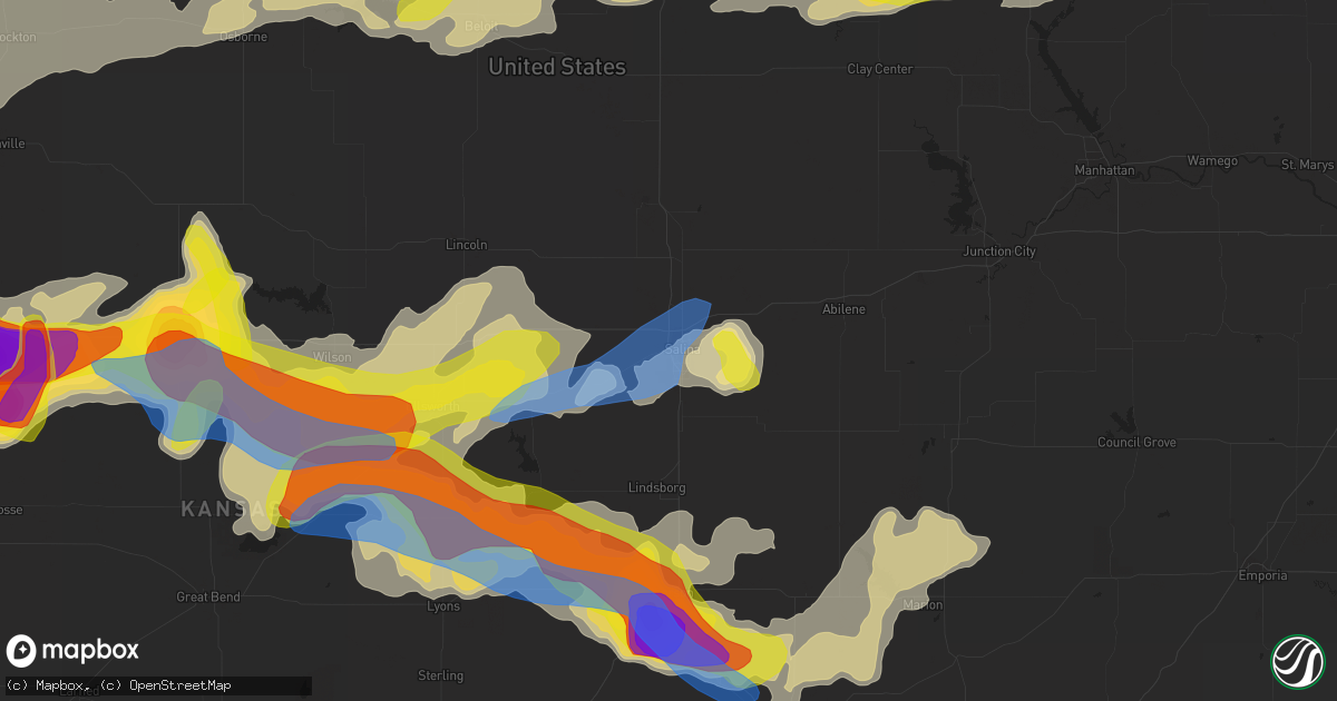 Hail map in Salina, KS on May 26, 2021