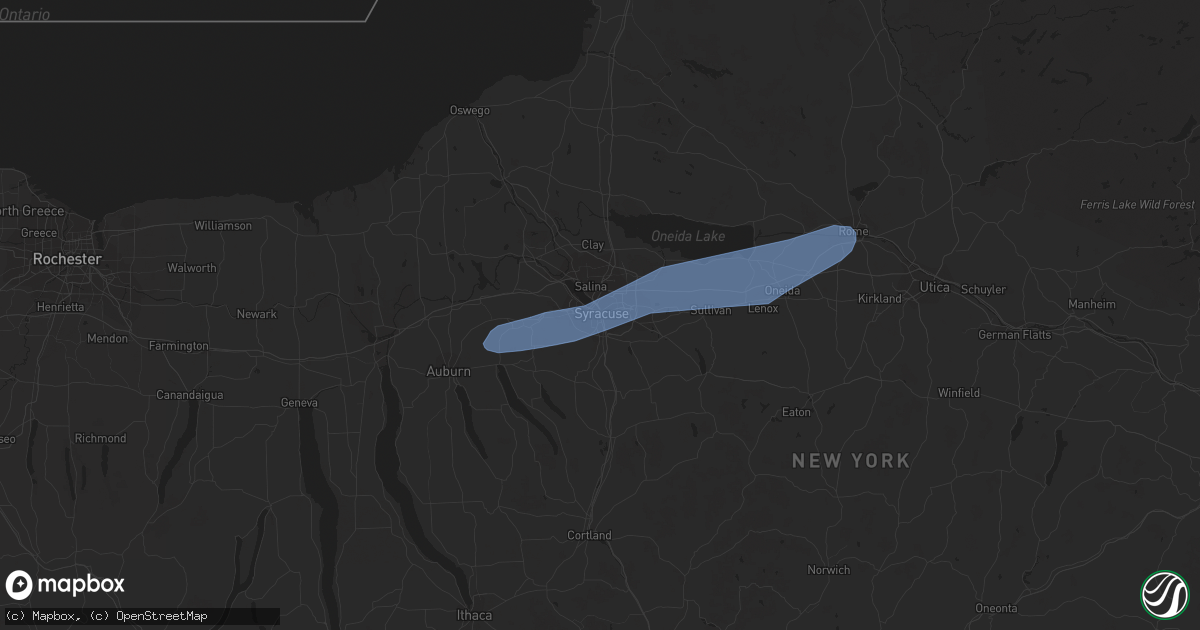 Hail map in Syracuse, NY on May 26, 2021