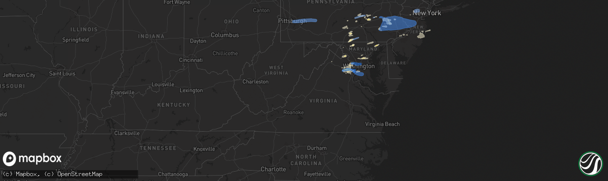 Hail map in Virginia on May 26, 2021