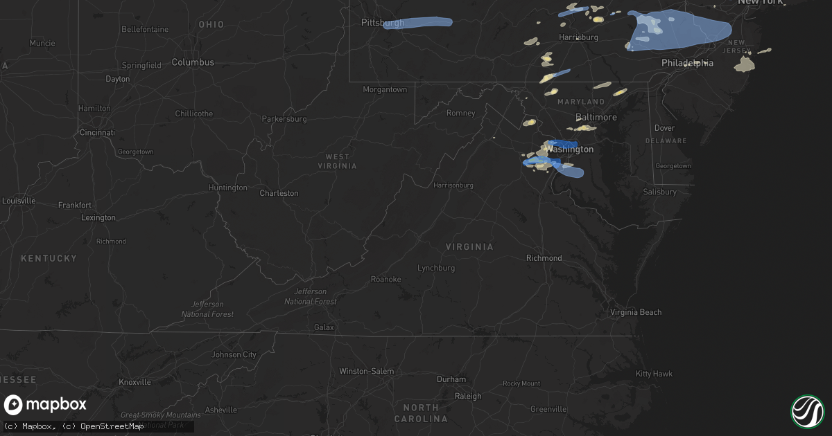 Hail map in Virginia on May 26, 2021