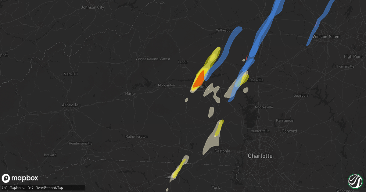 Hail map in Connelly Springs, NC on May 26, 2022